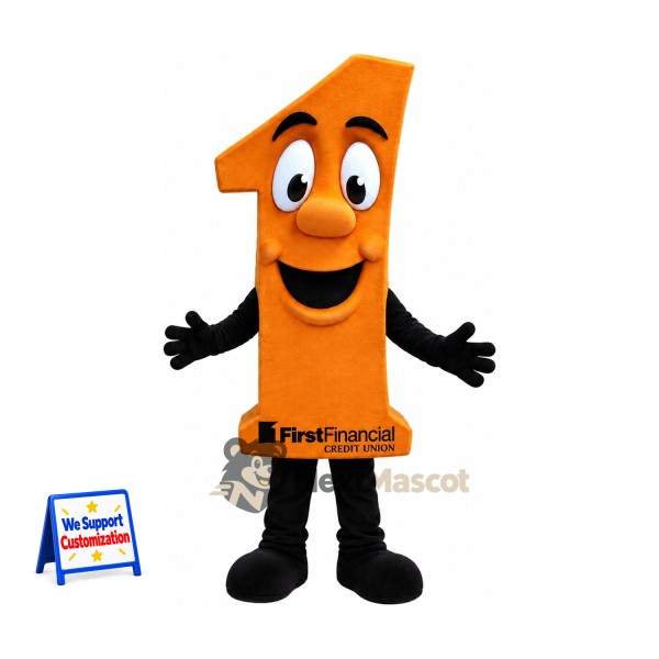 Number One Mascot Costume - Orange