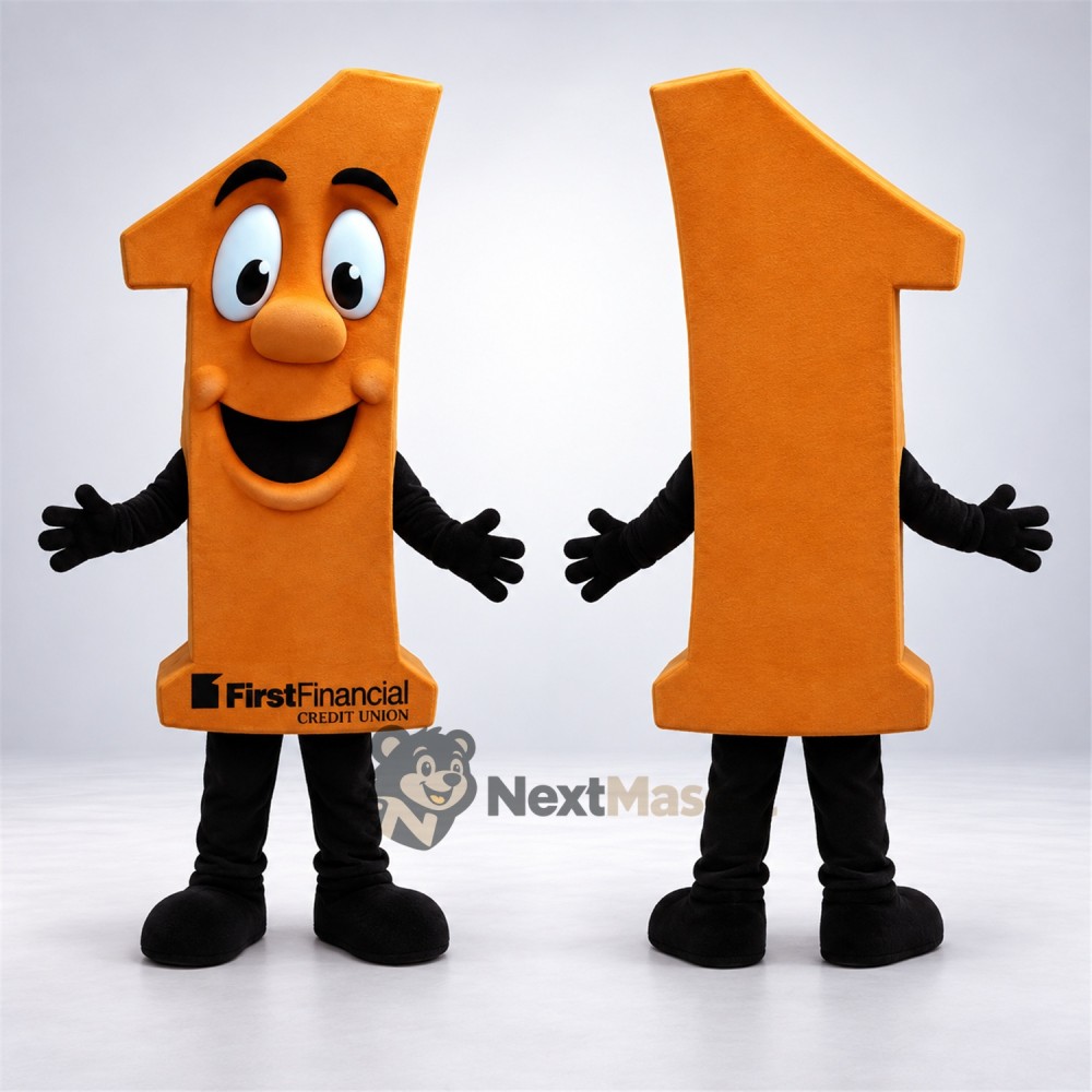 Number One Mascot Costume - Orange Number One Mascot Costume - Orange