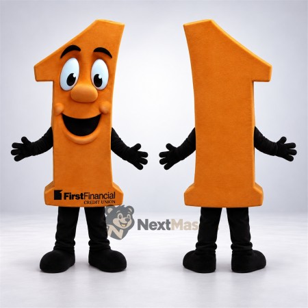 Number One Mascot Costume - Orange Number One Mascot Costume - Orange