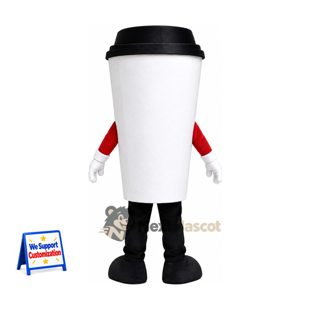 Coffee Cup Mascot Costume - Red for Food Festivals Coffee Cup Mascot Costume - Red for Food Festivals
