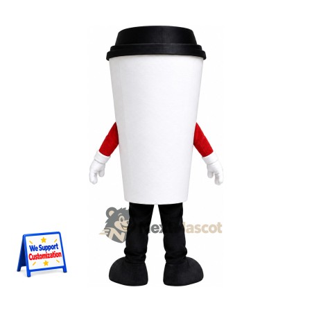 Coffee Cup Mascot Costume - Red for Food Festivals Coffee Cup Mascot Costume - Red for Food Festivals