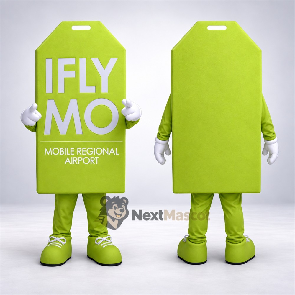 Luggage Tag Mascot Costume - Green Luggage Tag Mascot Costume - Green