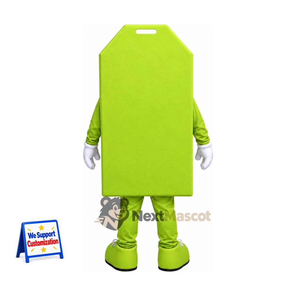 Luggage Tag Mascot Costume - Green Luggage Tag Mascot Costume - Green