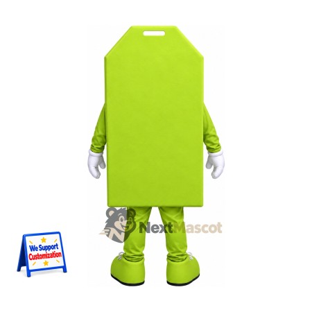 Luggage Tag Mascot Costume - Green Luggage Tag Mascot Costume - Green