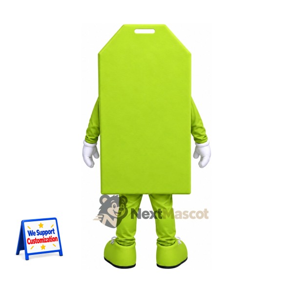 Luggage Tag Mascot Costume - Green Luggage Tag Mascot Costume - Green