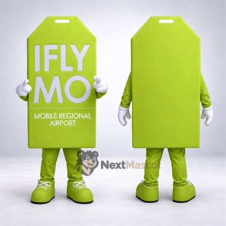 Luggage Tag Mascot Costume - Green Luggage Tag Mascot Costume - Green