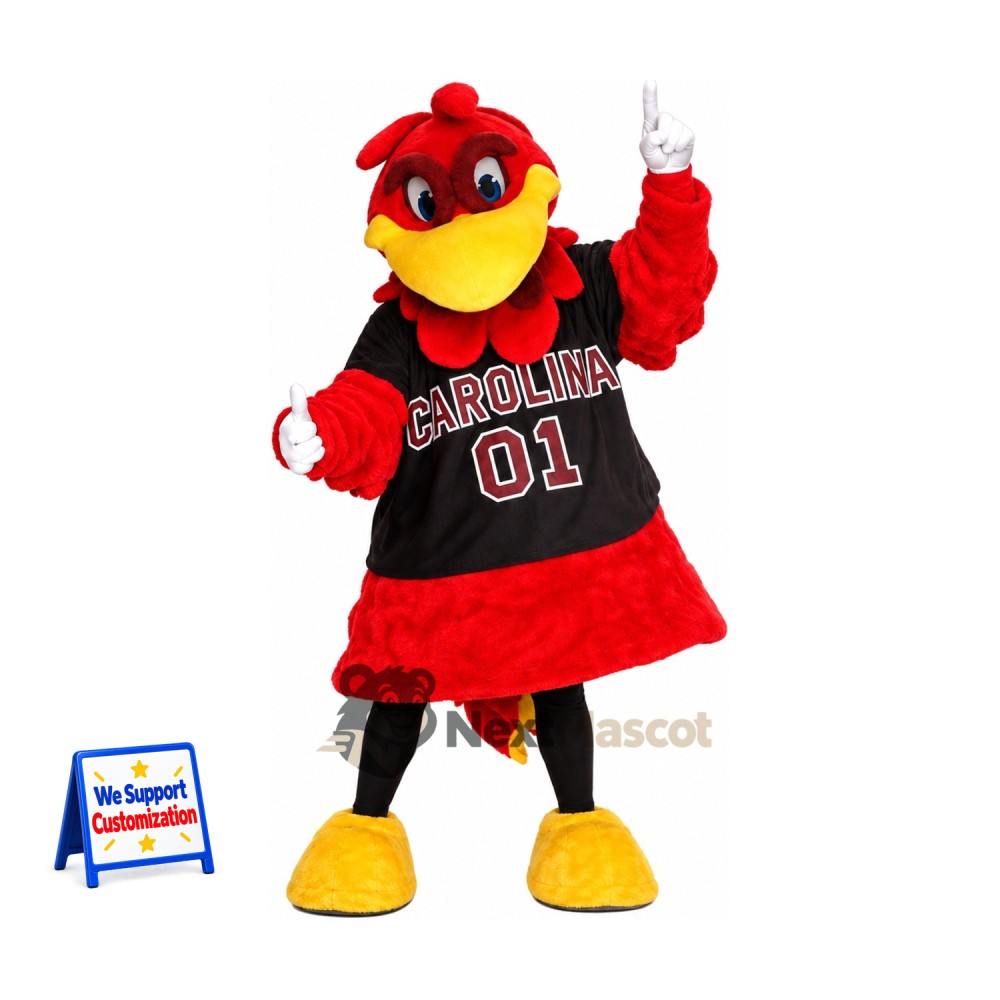 Rooster Mascot Costume - Red, Black Jersey Rooster Mascot Costume - Red, Black Jersey