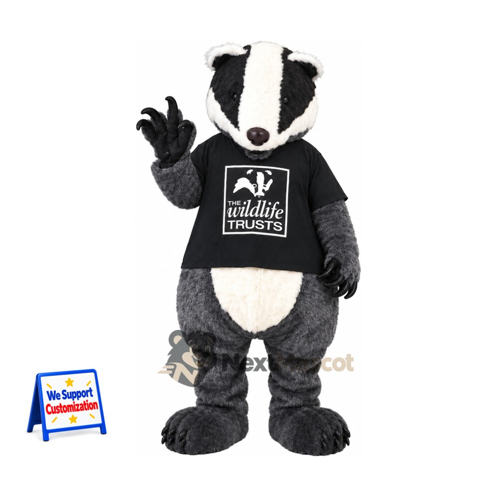 Badger Mascot Costume - Black Shirt Badger Mascot Costume - Black Shirt