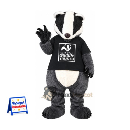 Badger Mascot Costume - Black Shirt Badger Mascot Costume - Black Shirt