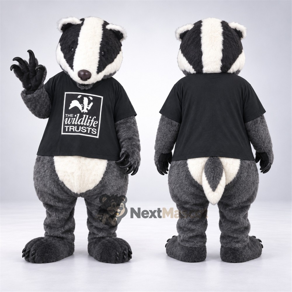 Badger Mascot Costume - Black Shirt Badger Mascot Costume - Black Shirt