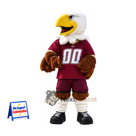 Bald Eagle Mascot Costume - Burgundy Uniform Bald Eagle Mascot Costume - Burgundy Uniform