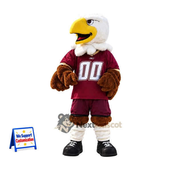 Bald Eagle Mascot Costume - Burgundy Uniform
