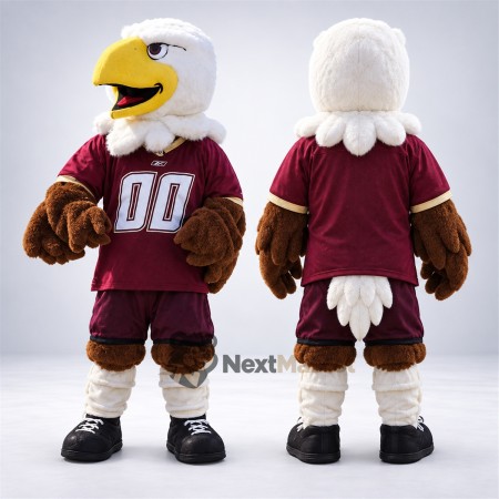 Bald Eagle Mascot Costume - Burgundy Uniform Bald Eagle Mascot Costume - Burgundy Uniform