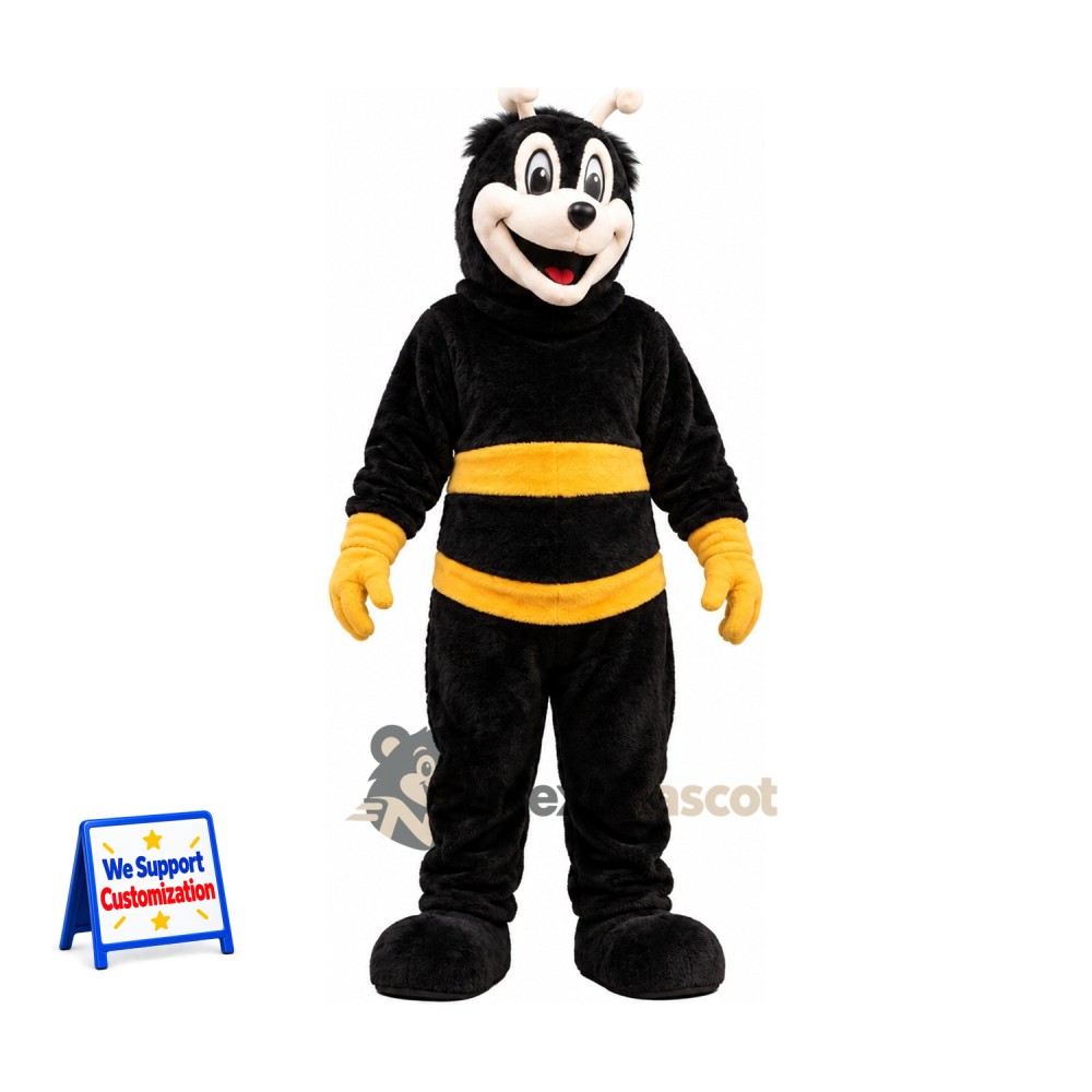 Bee Mascot Costume - Black Body and Yellow Stripes Bee Mascot Costume - Black Body and Yellow Stripes