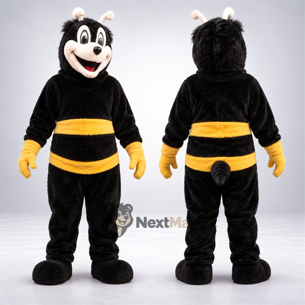 Bee Mascot Costume - Black Body and Yellow Stripes Bee Mascot Costume - Black Body and Yellow Stripes
