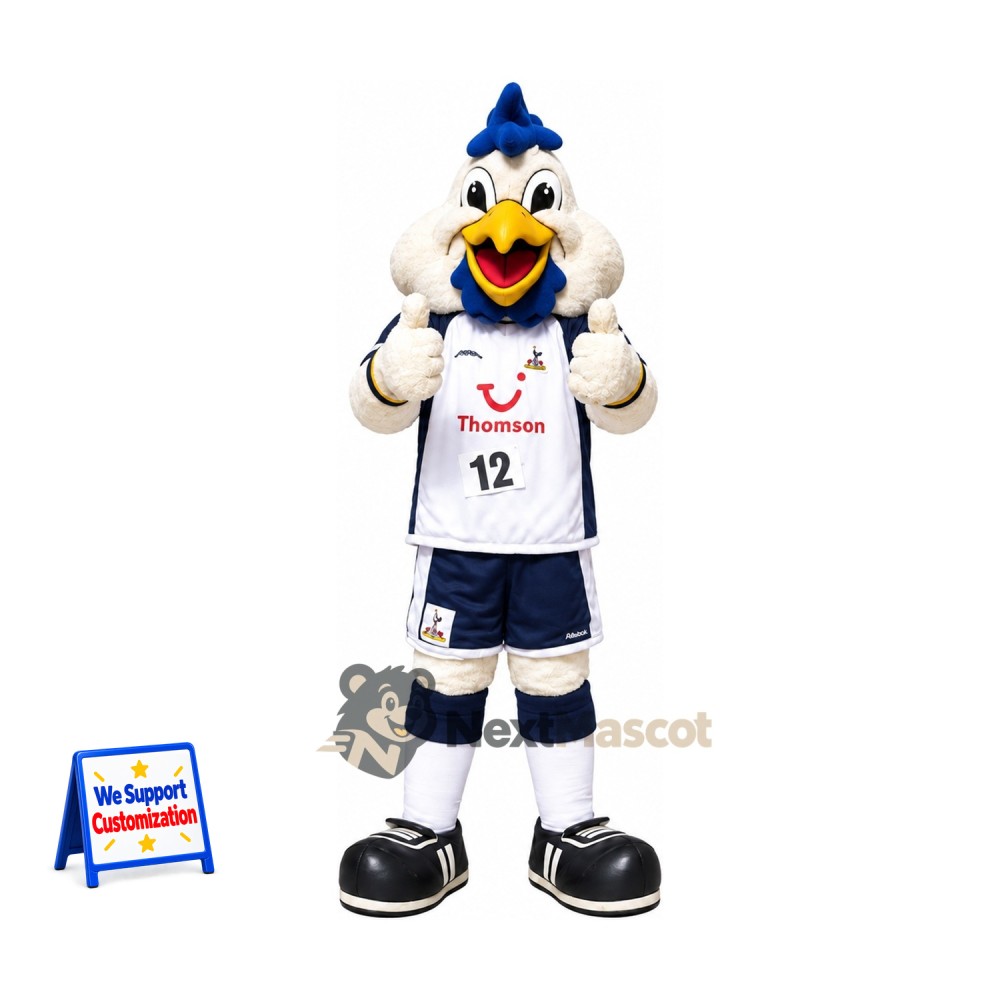 Rooster Mascot Costume - White, Basketball Uniform Rooster Mascot Costume - White, Basketball Uniform