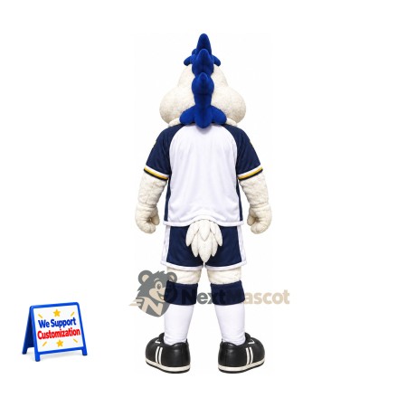 Rooster Mascot Costume - White, Basketball Uniform Rooster Mascot Costume - White, Basketball Uniform