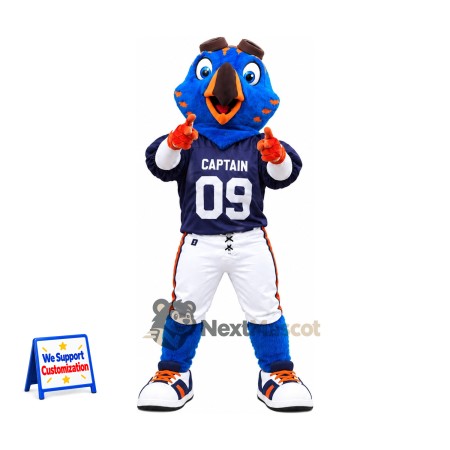 Parrot Mascot Costume - Blue, Baseball Uniform