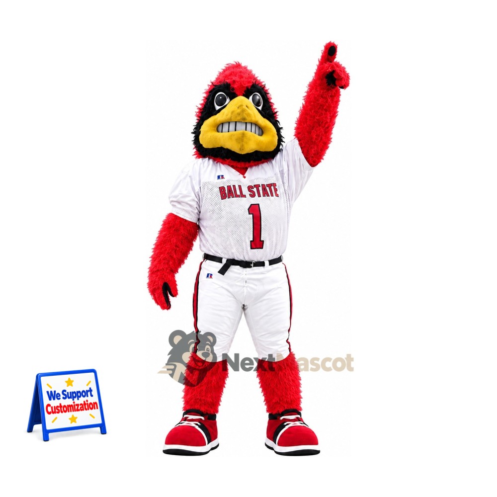 Cardinal Mascot Costume - Red, Baseball Uniform