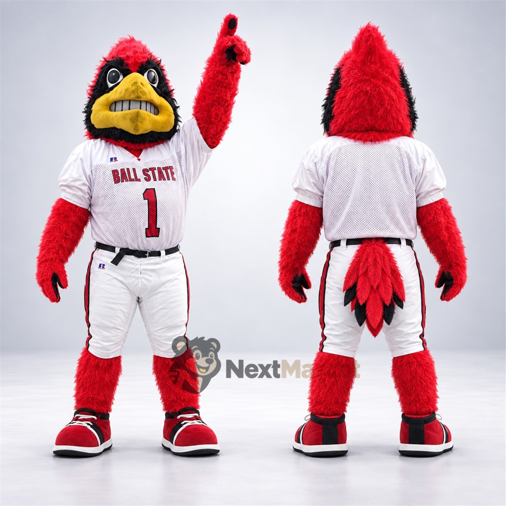 Cardinal Mascot Costume - Red, Baseball Uniform