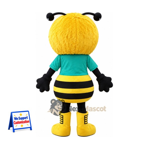Bee Mascot Costume - Green Shirt for Nature Events Bee Mascot Costume - Green Shirt for Nature Events