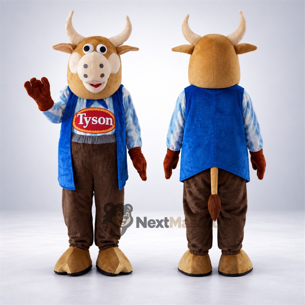 Cow Mascot Costume - Blue Shirt Cow Mascot Costume - Blue Shirt
