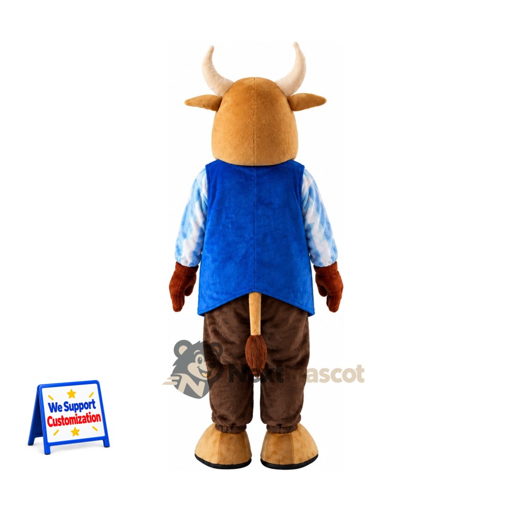 Cow Mascot Costume - Blue Shirt Cow Mascot Costume - Blue Shirt