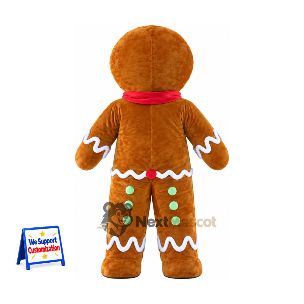 Gingerbread Man Mascot Costume for Winter Festivals