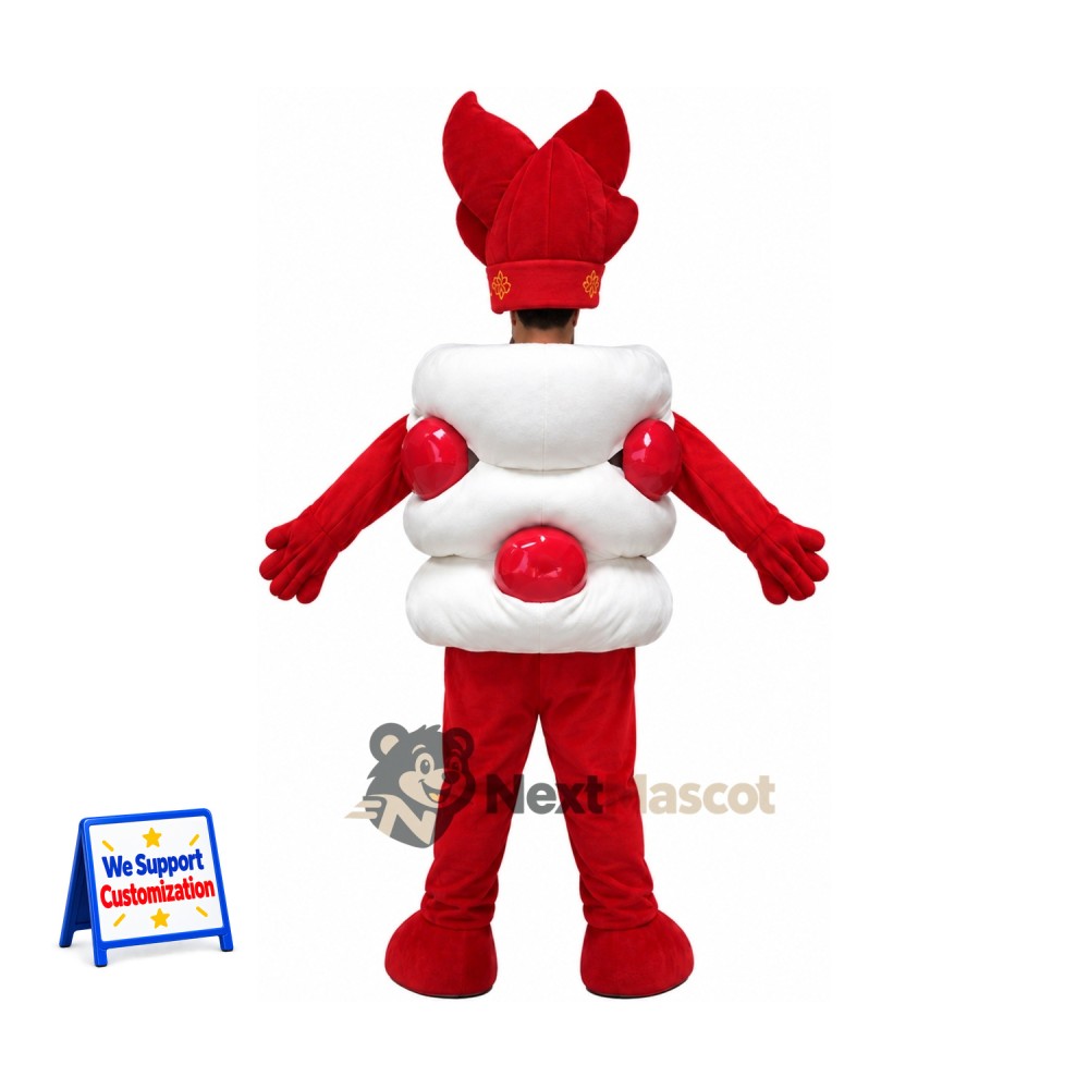 Dragon Mascot Costume - Red, White Shirt for Community Events Dragon Mascot Costume - Red, White Shirt for Community Events