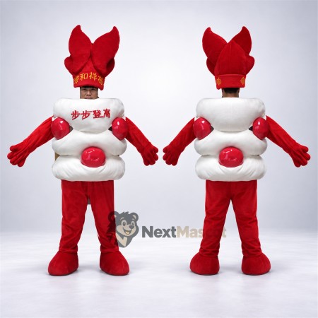 Dragon Mascot Costume - Red, White Shirt for Community Events Dragon Mascot Costume - Red, White Shirt for Community Events