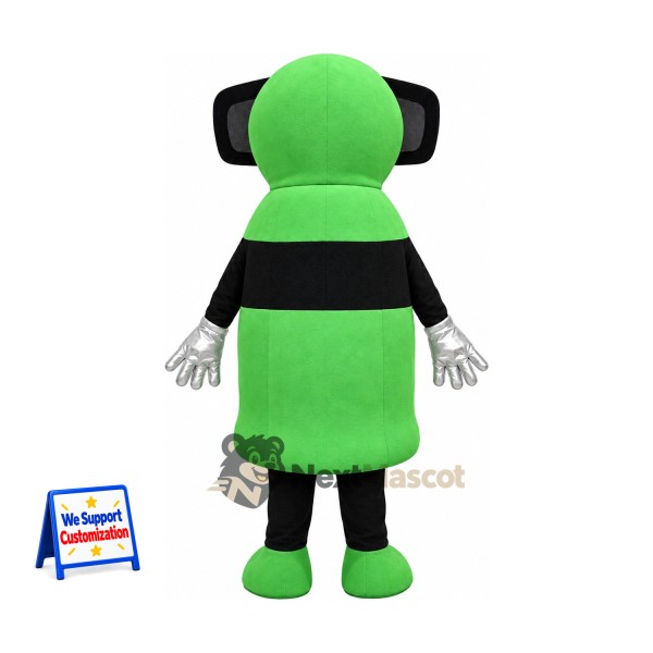 Bottle Mascot Costume - Green, Sunglasses Bottle Mascot Costume - Green, Sunglasses