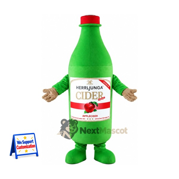 Cider Bottle Mascot Costume - Green