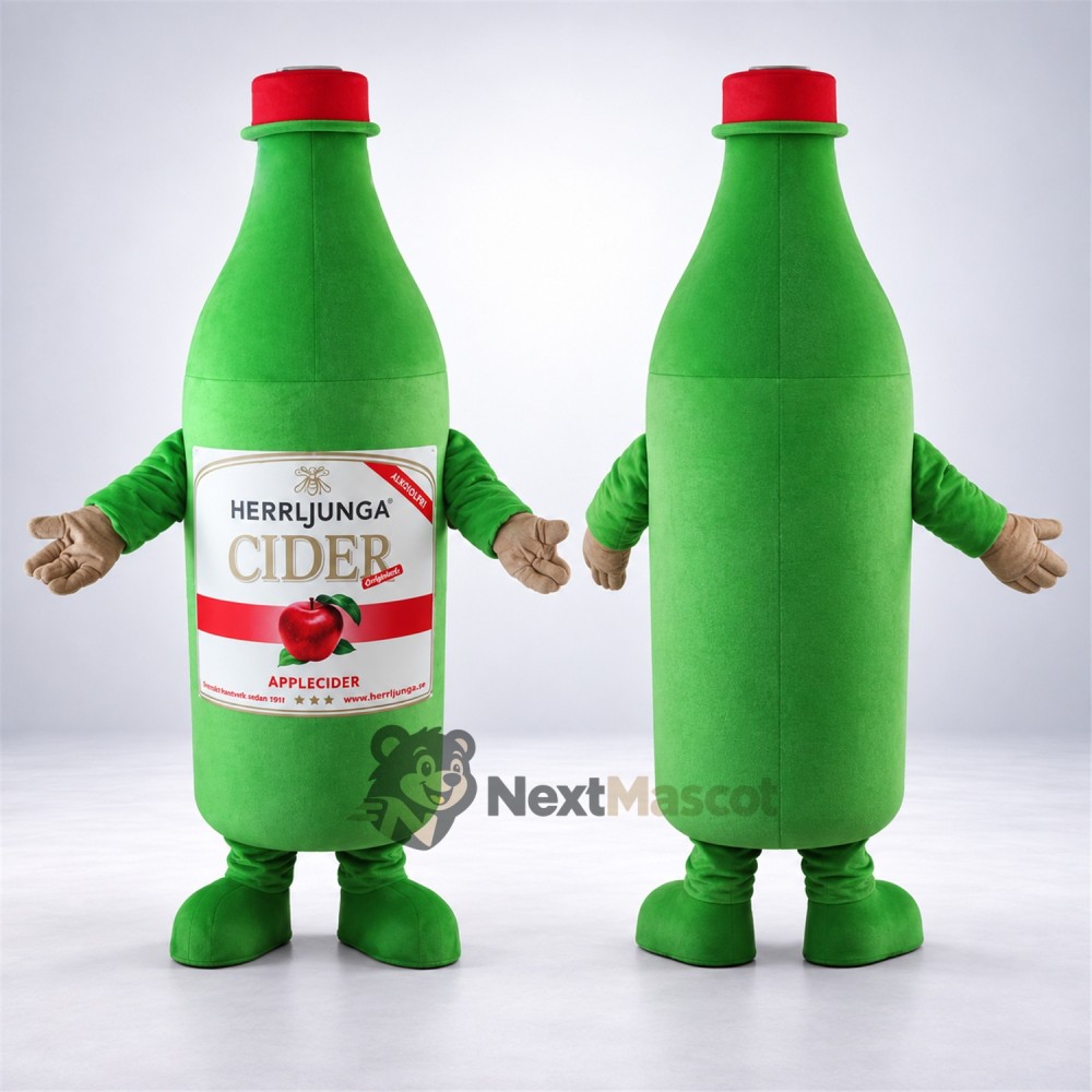 Cider Bottle Mascot Costume - Green Cider Bottle Mascot Costume - Green