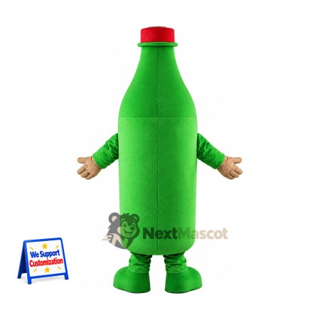 Cider Bottle Mascot Costume - Green Cider Bottle Mascot Costume - Green