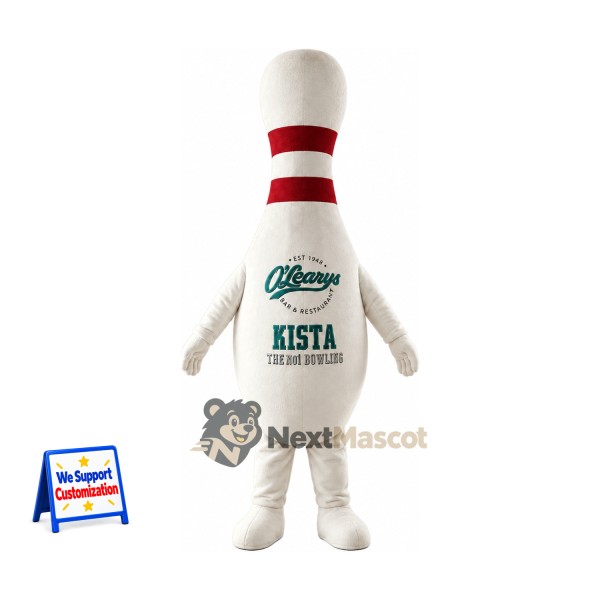 Bowling Pin Mascot Costume - White Arms and Legs
