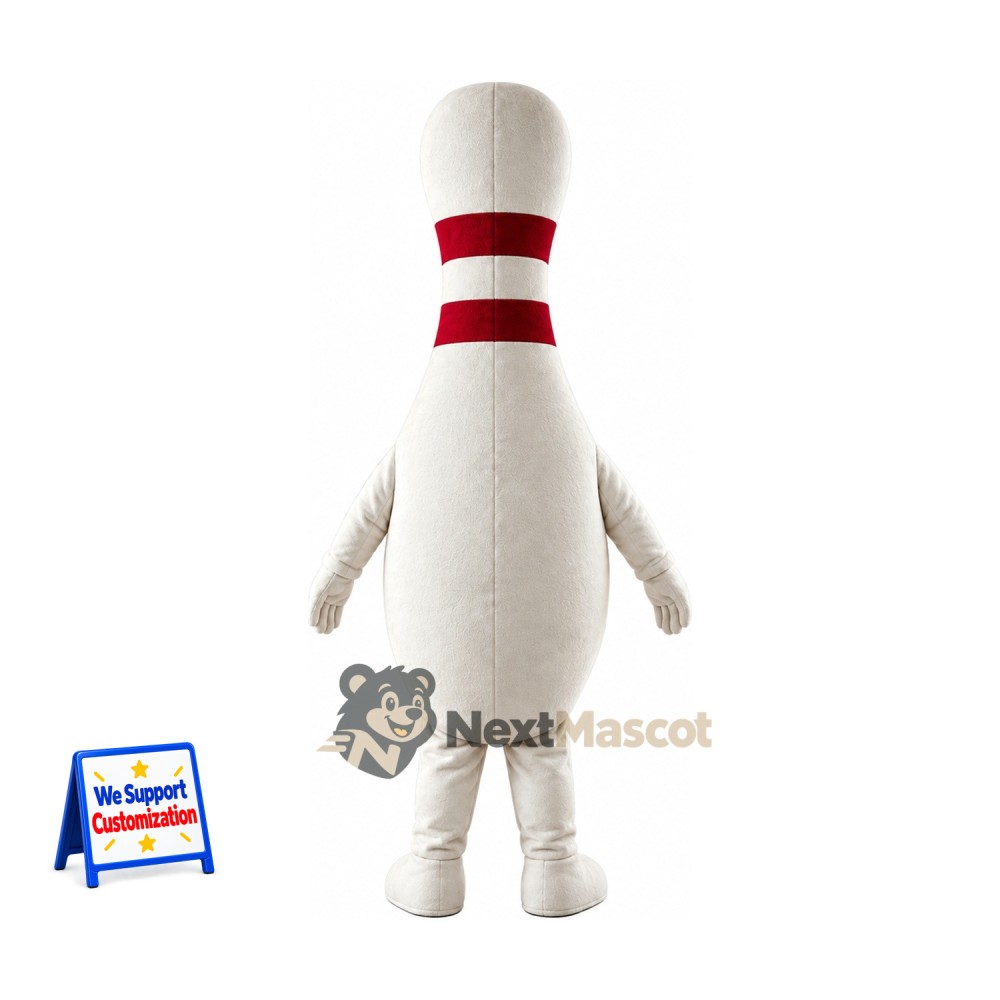 Bowling Pin Mascot Costume - White Arms and Legs Bowling Pin Mascot Costume - White Arms and Legs