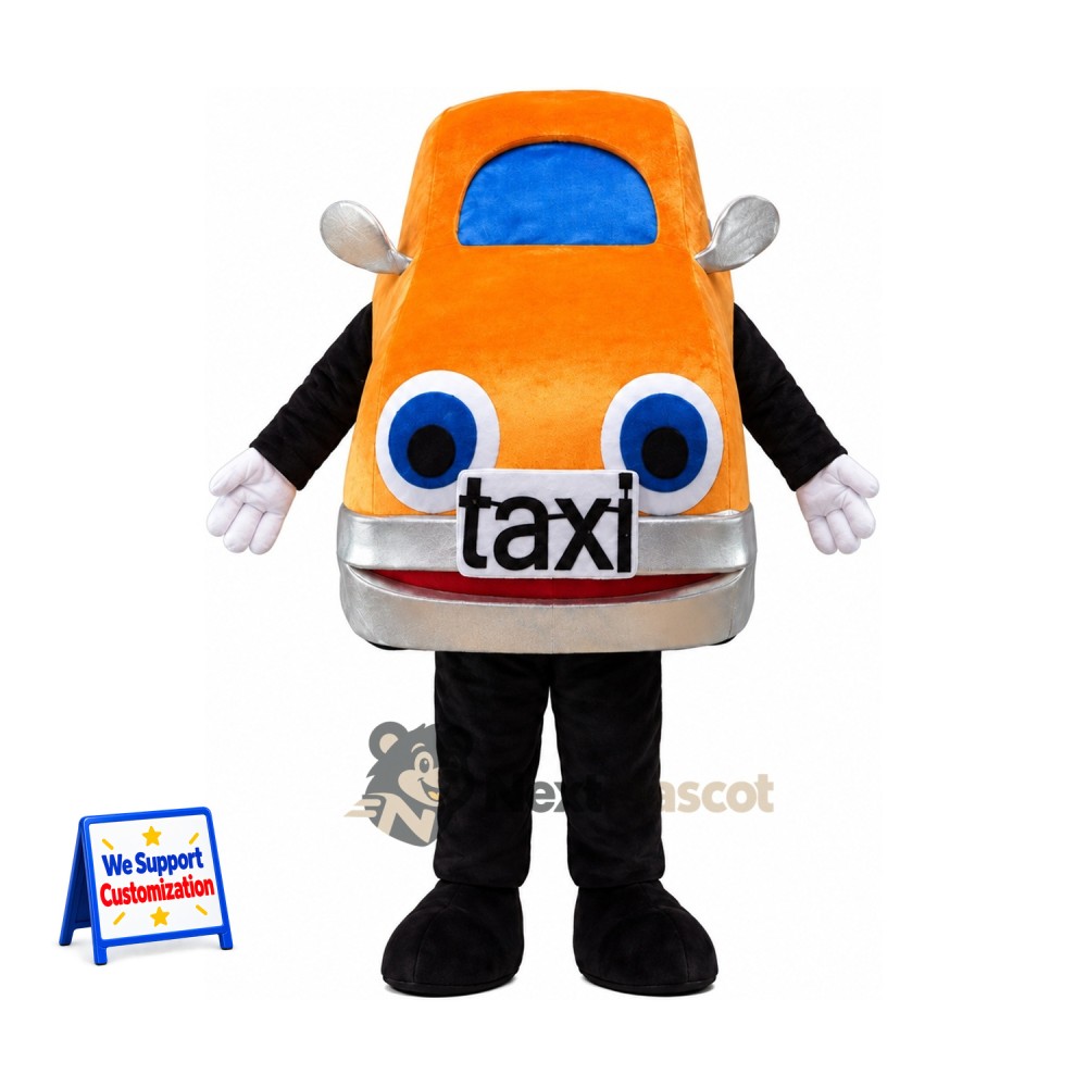 Taxi Mascot Costume - Orange Taxi Mascot Costume - Orange