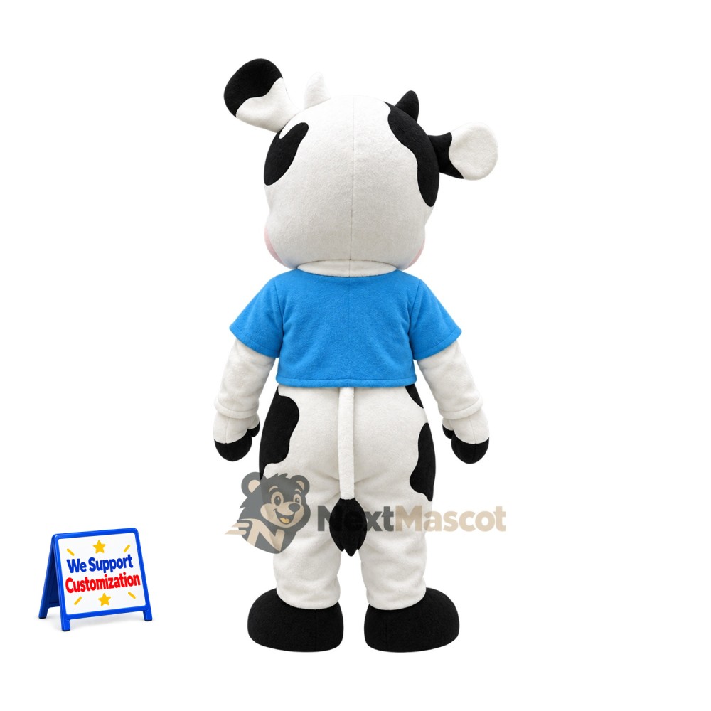 Cow Mascot Costume - Blue Shirt for Parades Cow Mascot Costume - Blue Shirt for Parades