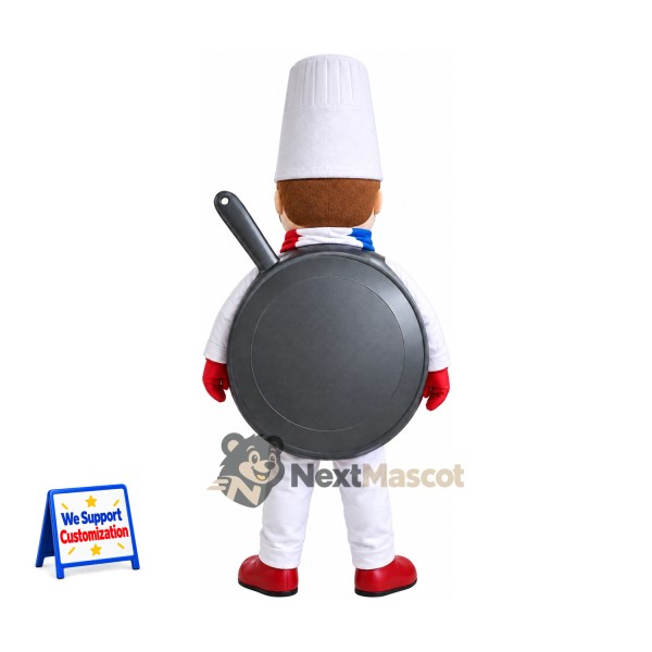 Frying Pan Mascot Costume - Chef Hat and Red Shoes Frying Pan Mascot Costume - Chef Hat and Red Shoes