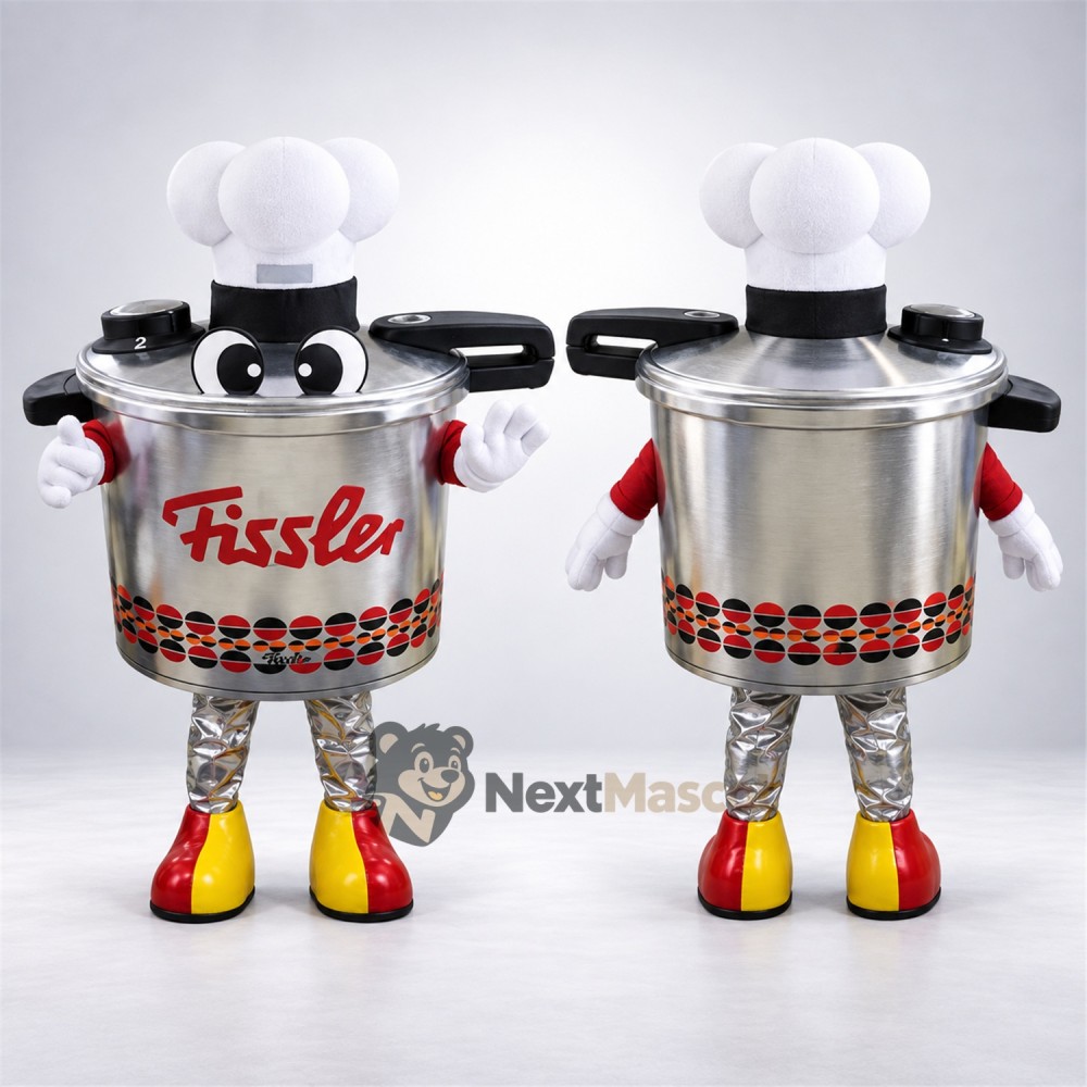 Cooking Pot Mascot Costume - Chef Hat Cooking Pot Mascot Costume - Chef Hat