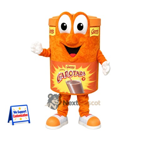 Chocolate Drink Tin Mascot Costume - Orange Chocolate Drink Tin Mascot Costume - Orange