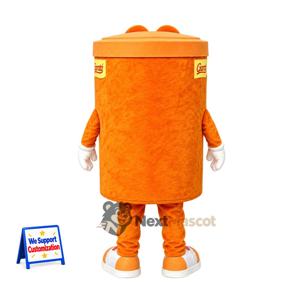 Chocolate Drink Tin Mascot Costume - Orange Chocolate Drink Tin Mascot Costume - Orange