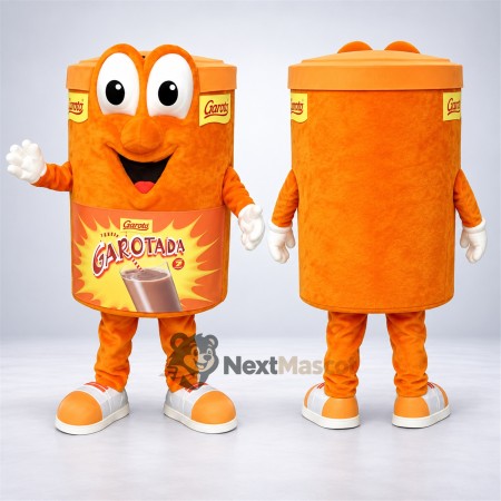 Chocolate Drink Tin Mascot Costume - Orange Chocolate Drink Tin Mascot Costume - Orange