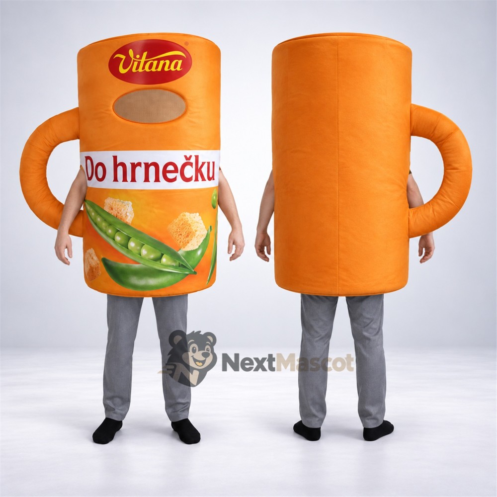 Soup Mug Mascot Costume - Orange Soup Mug Mascot Costume - Orange