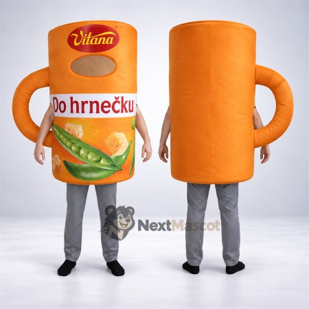 Soup Mug Mascot Costume - Orange Soup Mug Mascot Costume - Orange