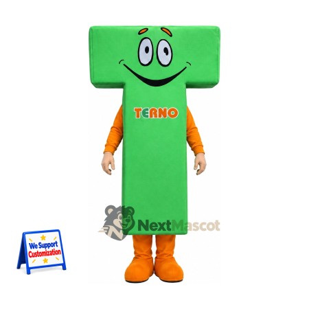 Letter T Mascot Costume - Green Letter T Mascot Costume - Green