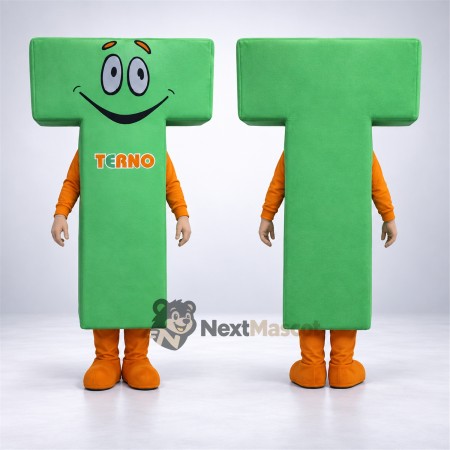 Letter T Mascot Costume - Green Letter T Mascot Costume - Green