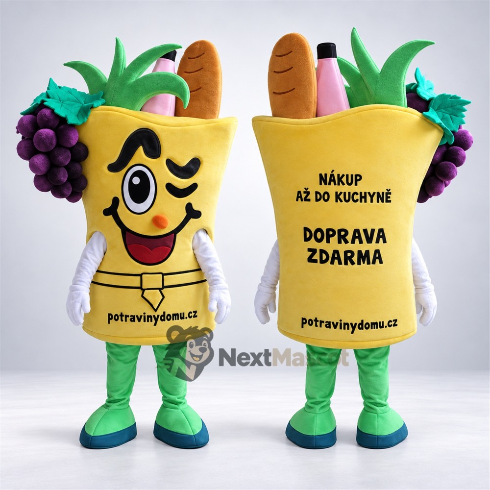 Grocery Bag Mascot Costume Grocery Bag Mascot Costume