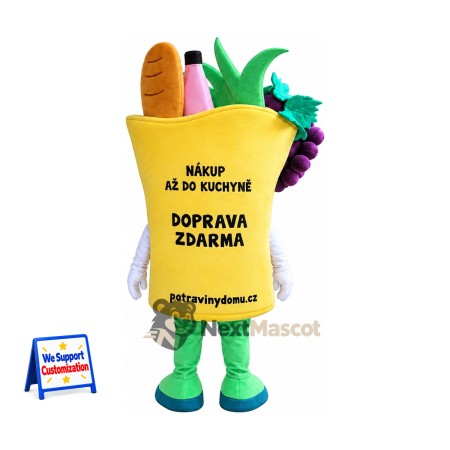 Grocery Bag Mascot Costume Grocery Bag Mascot Costume