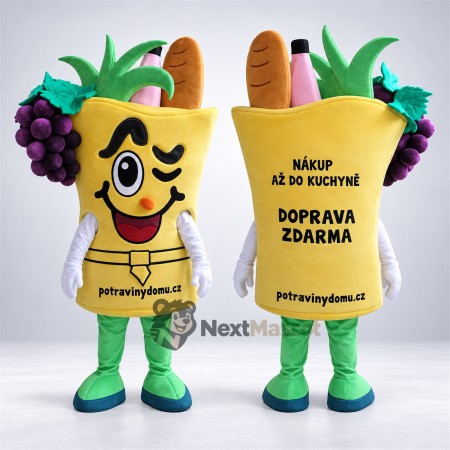 Grocery Bag Mascot Costume Grocery Bag Mascot Costume